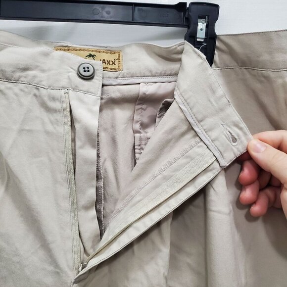 Jamaica Jaxx Men's Light Beige Silk Blend Pleated Dress Pants Trouser Size 38x32 - Picture 3 of 9